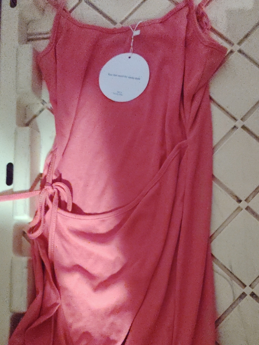 Women's Orange Wrap Midi Dress